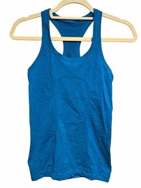 Lululemon Swiftly Tech Active Athletic Racerback Tank Top Blue Floral Size 2